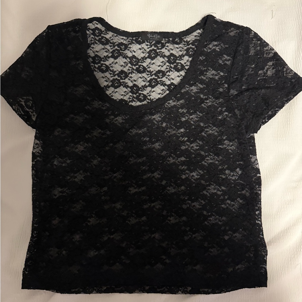 Brandy Melville Elegant Black Lace Top
